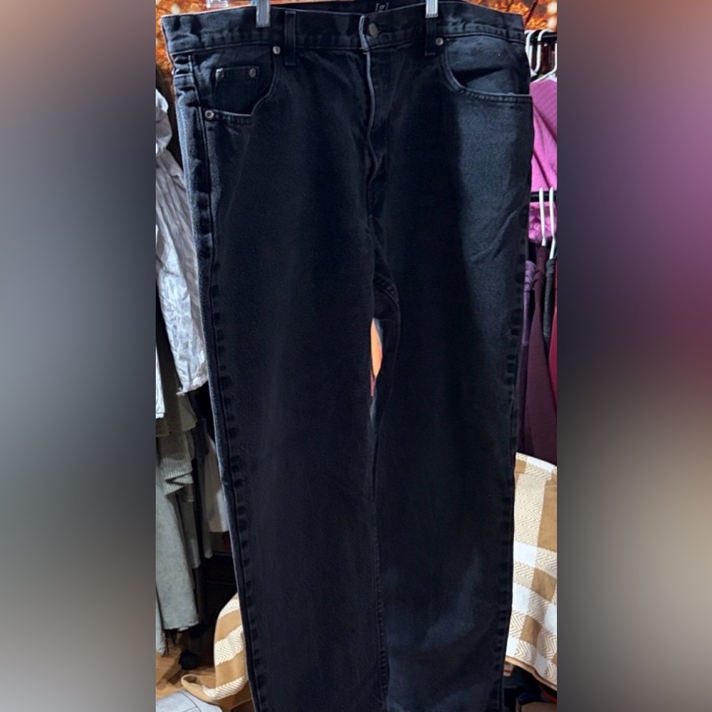 👖George Men’s Black Regular Fit Jeans | 38x32 100% Cotton Straight Leg Classic